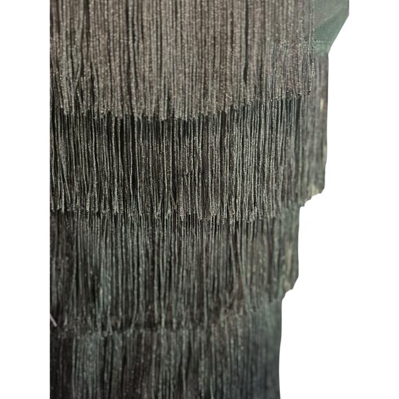 Flapper Dress Black Fringe Costume Great Gatsby Prom Party Cosplay Homecoming - Picture 7 of 8